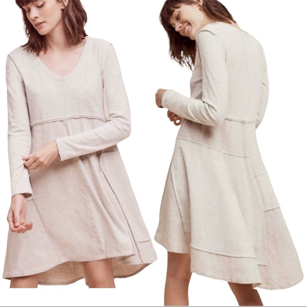 Anthropologie MAEVE Northward Swing Dress Knit and Linen Patchwork Size XS